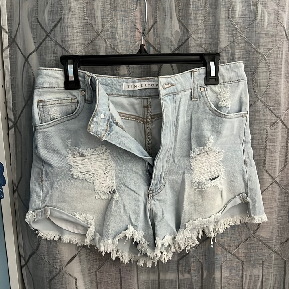 Light wash shorts